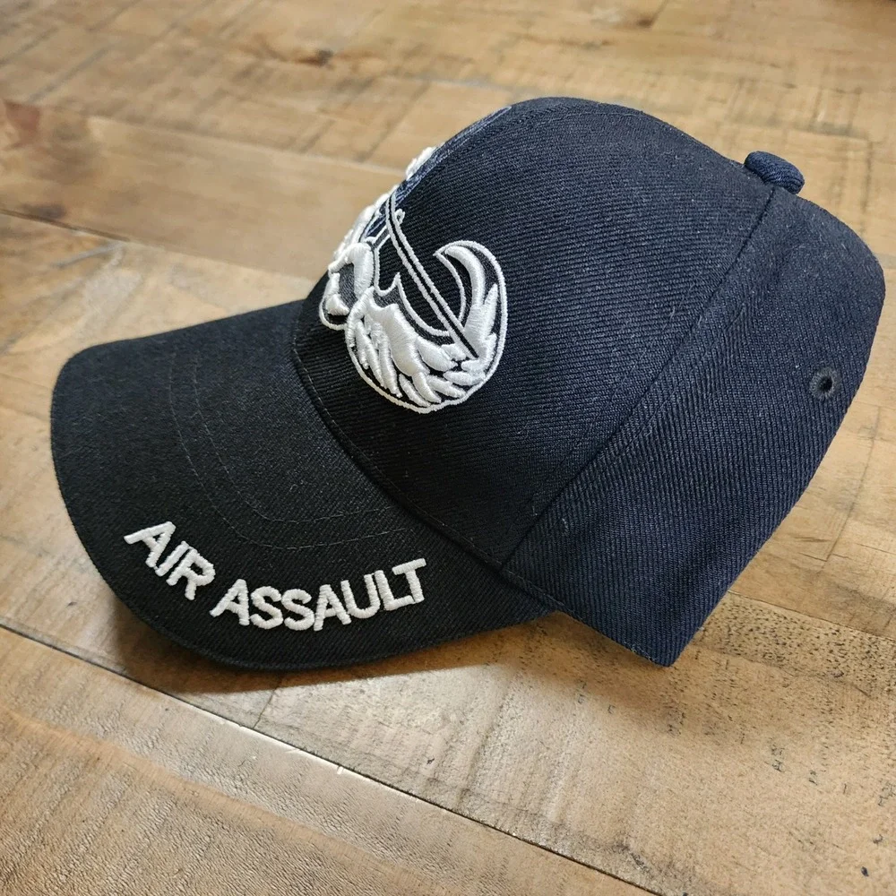 Santo Cap Mens Air Assault Military Hat Black Embroidered‎ Baseball Cap OSFA